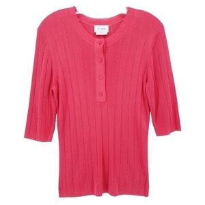St. John Hot pink Henley size small READ